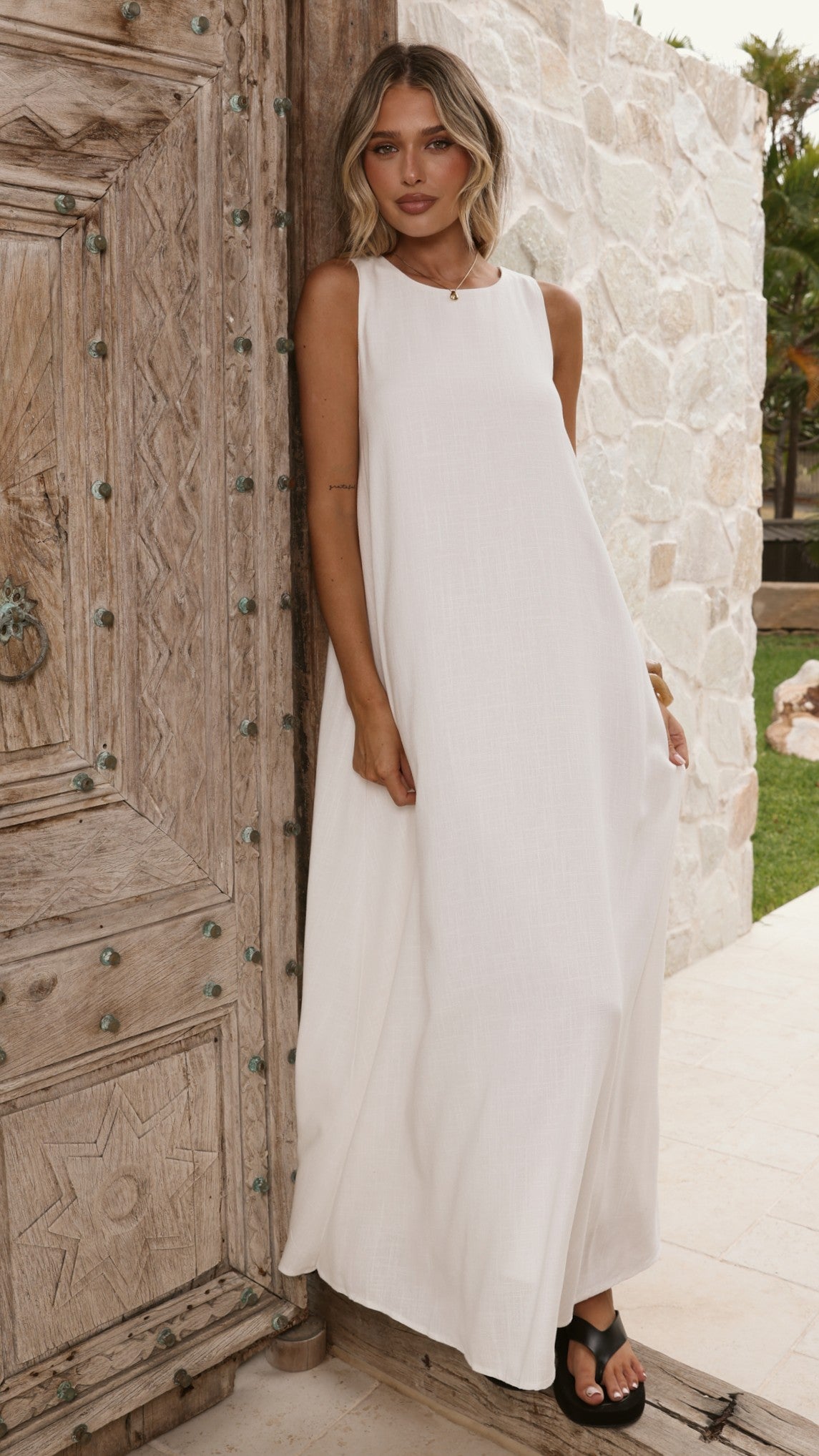 Mylah Maxi Dress - White - Billy J