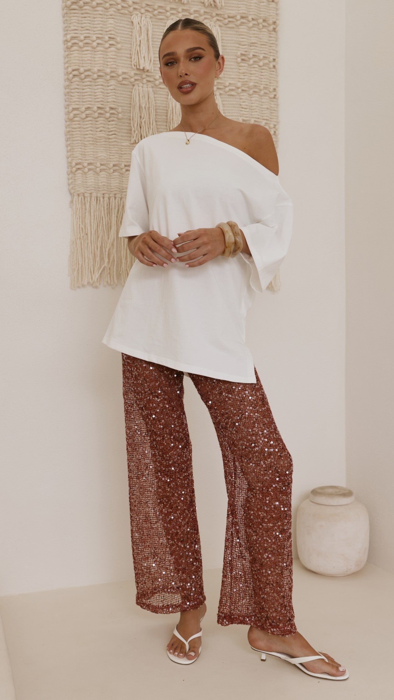 Zinnia Sequins Pant - Rust - Billy J