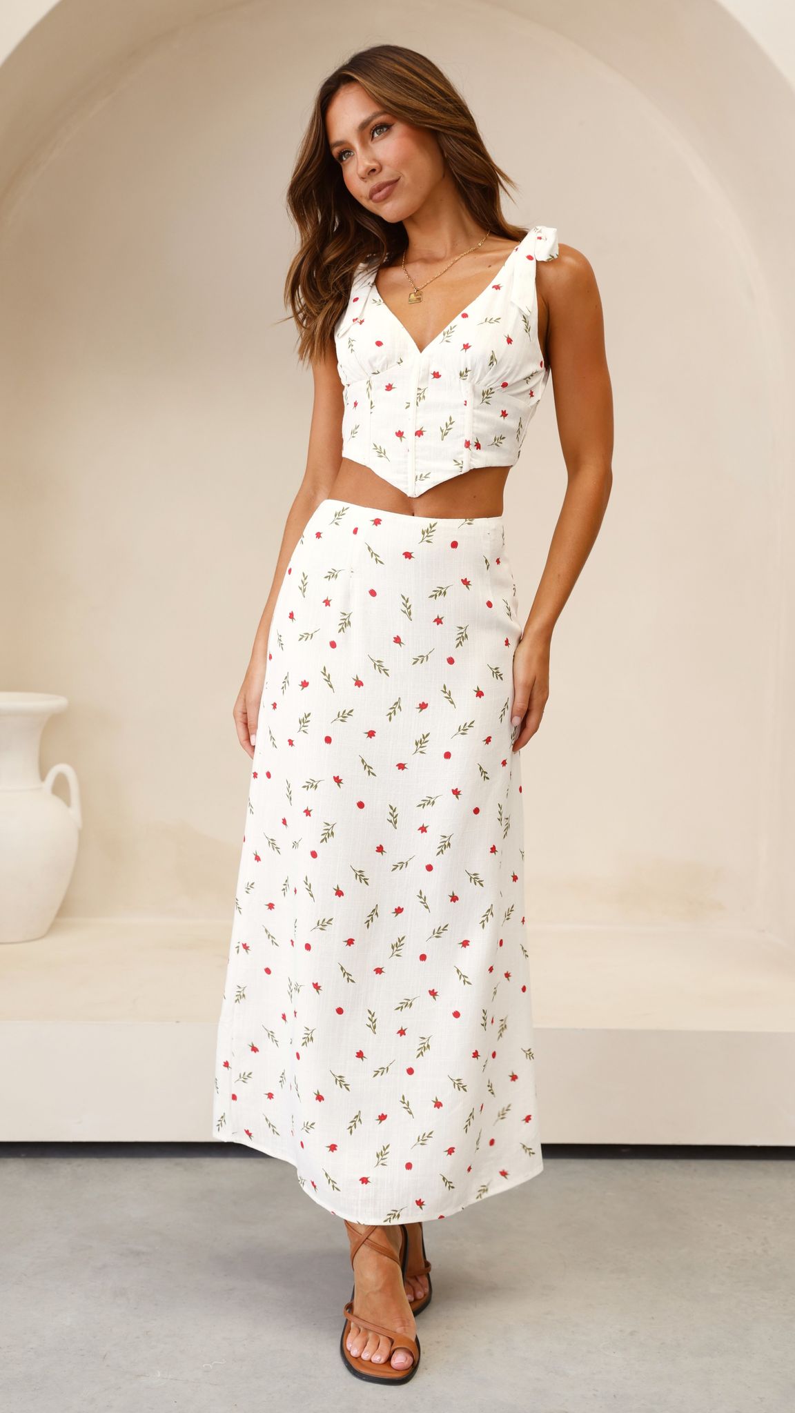 Francesca's floral maxi on sale skirt