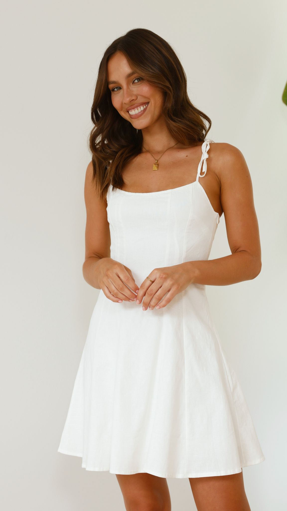 Macie Mini Dress - White - Billy J