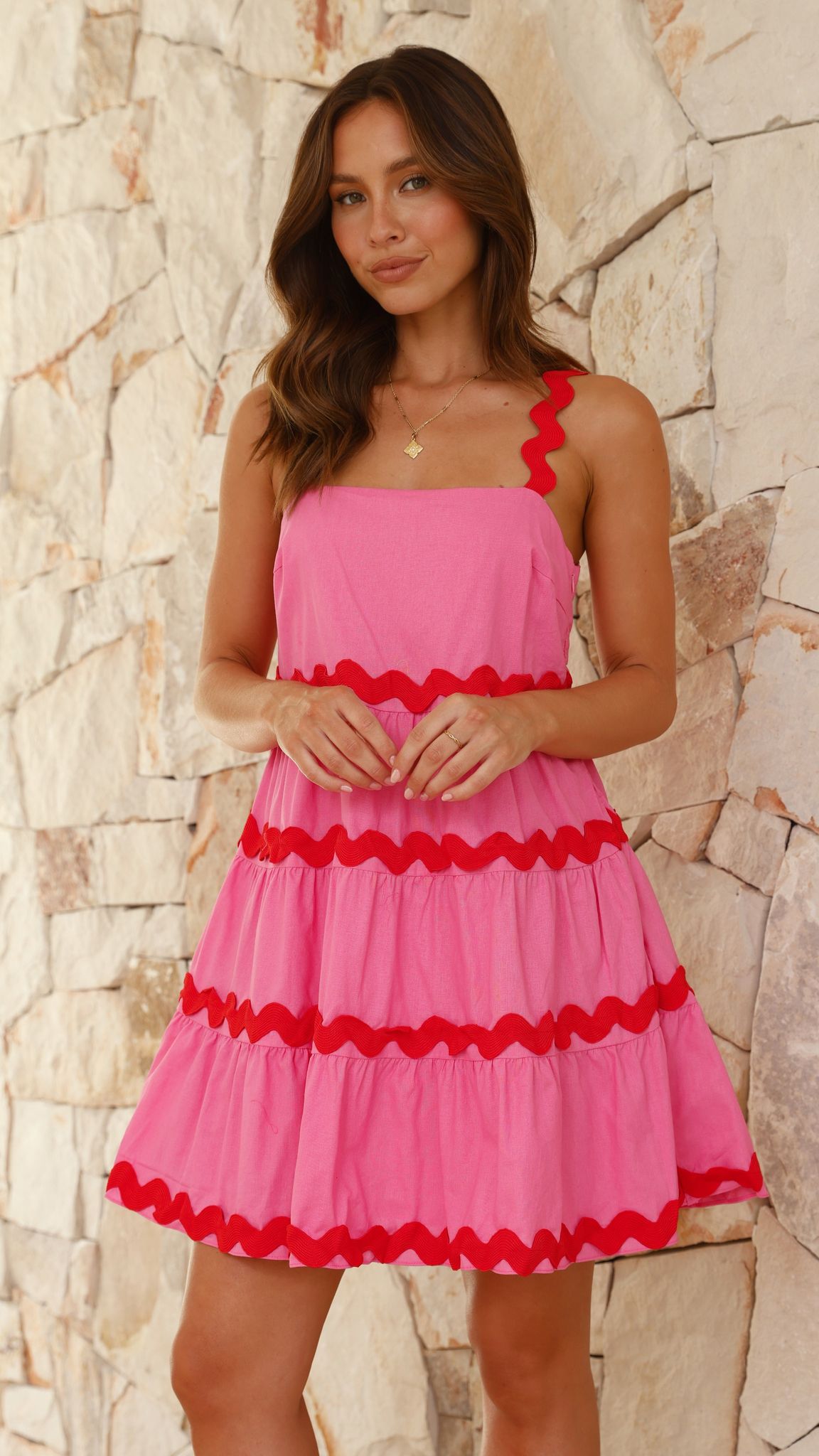Dajuan Mini Dress - Pink / Red