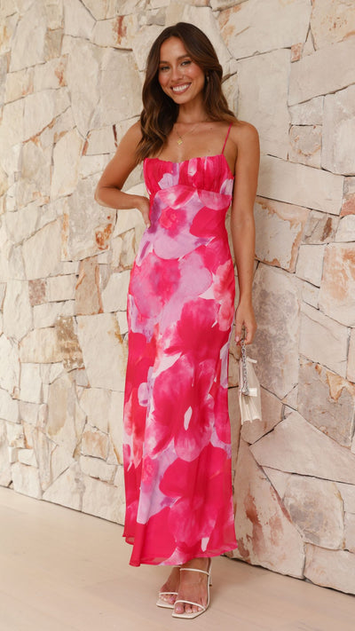Load image into Gallery viewer, Addison Maxi Dress - Pink Floral
