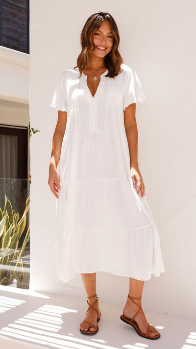 Load image into Gallery viewer, Lucinda Midi Dress - White
