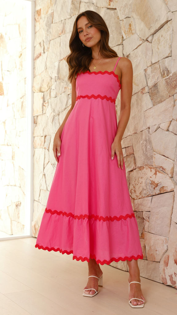 Brodey Midi Dress - Pink / Red - Buy Women's Dresses - Billy J