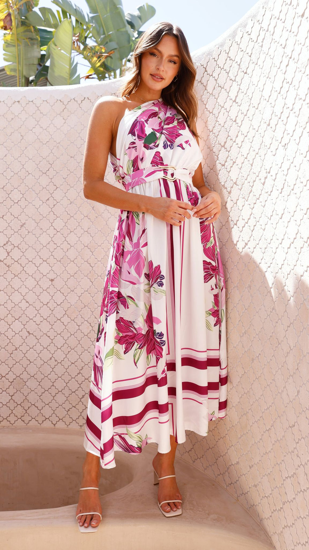 Hadas Maxi Dress - Pink / White Floral