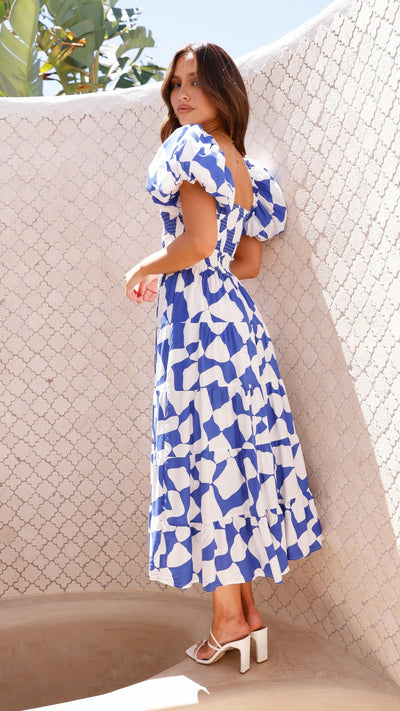 Load image into Gallery viewer, Bronty Maxi Dress - Blue - Billy J
