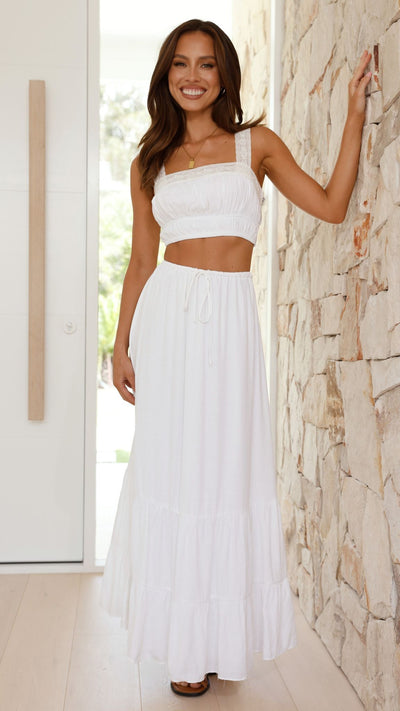Load image into Gallery viewer, Caitriona Maxi Skirt - White - Billy J
