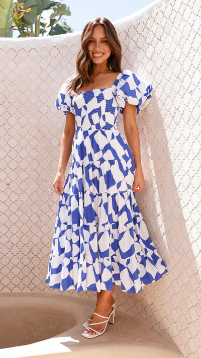 Load image into Gallery viewer, Bronty Maxi Dress - Blue - Billy J
