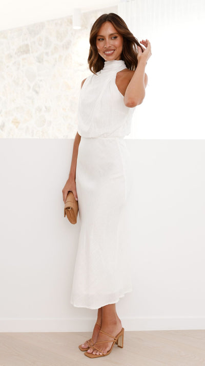 Load image into Gallery viewer, Estha Linen Maxi Dress - White - Billy J
