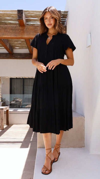 Load image into Gallery viewer, Lucinda Midi Dress - Black
