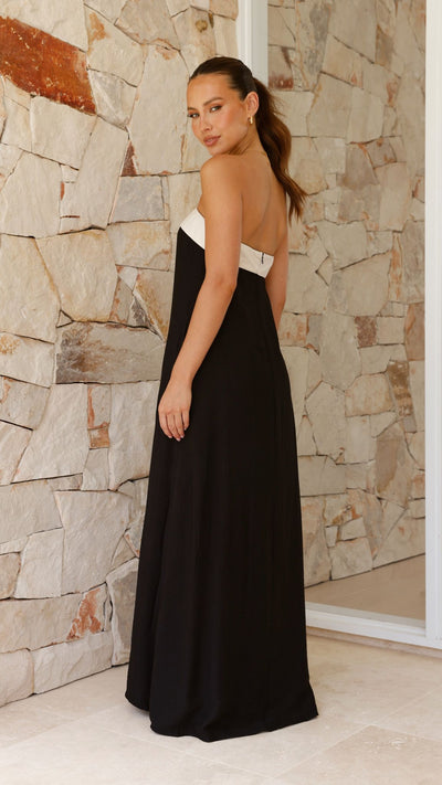 Load image into Gallery viewer, Lydia Maxi Dress - Black/Cream

