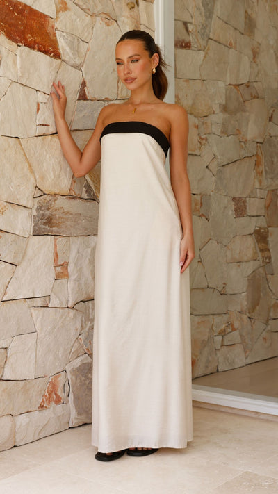 Load image into Gallery viewer, Lydia Maxi Dress - Cream/Black - Billy J
