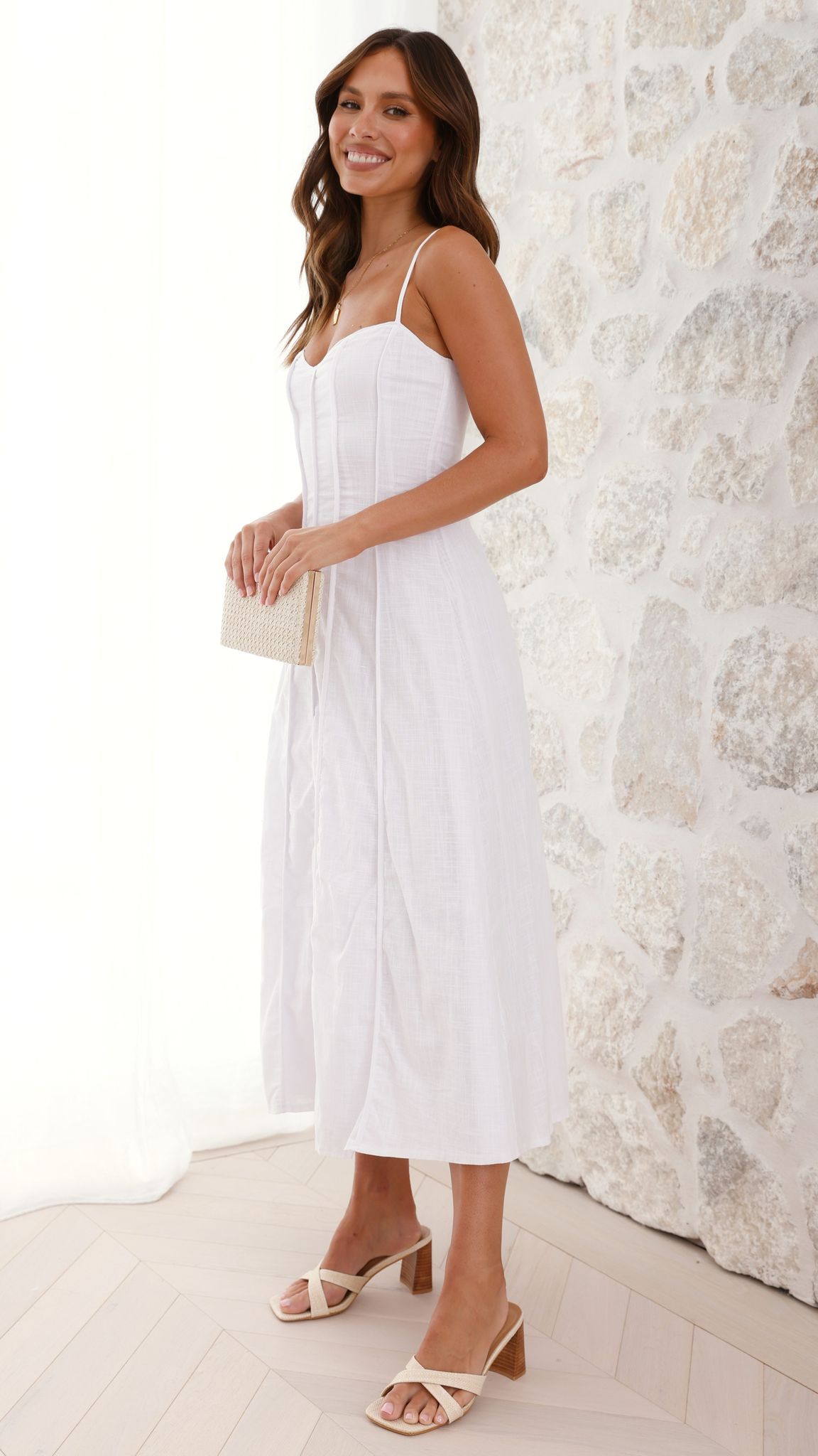 Ilenna Midi Dress - White