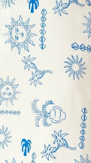 Load image into Gallery viewer, Dalius Crop Top - White / Blue Print
