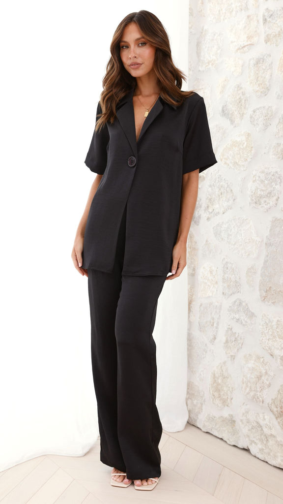 Imogen Button Shirt - Black