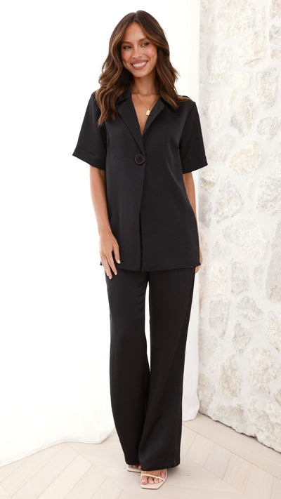 Load image into Gallery viewer, Imogen Button Shirt - Black - Billy J
