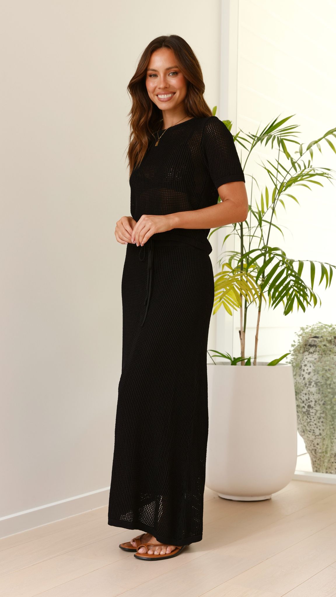Dacian Knit Maxi Skirt - Black