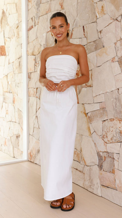 Load image into Gallery viewer, La Brisa Linen Skirt - White
