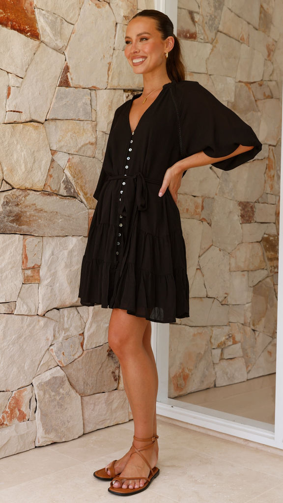 Alessandra Mini Dress - Black