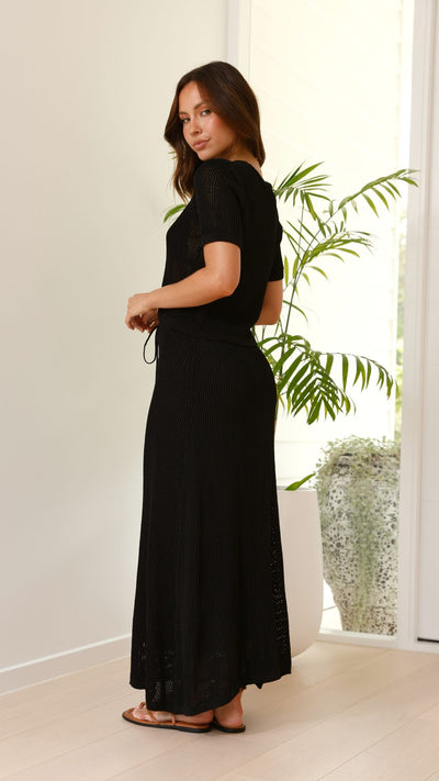 Load image into Gallery viewer, Dacian Knit Maxi Skirt - Black - Billy J
