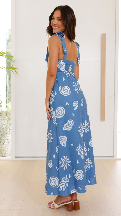 Load image into Gallery viewer, Caitlin Maxi Dress - Blue / White

