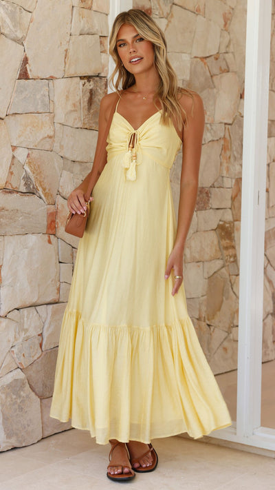 Load image into Gallery viewer, Dabney Maxi Dress - Soft Yellow - Billy J
