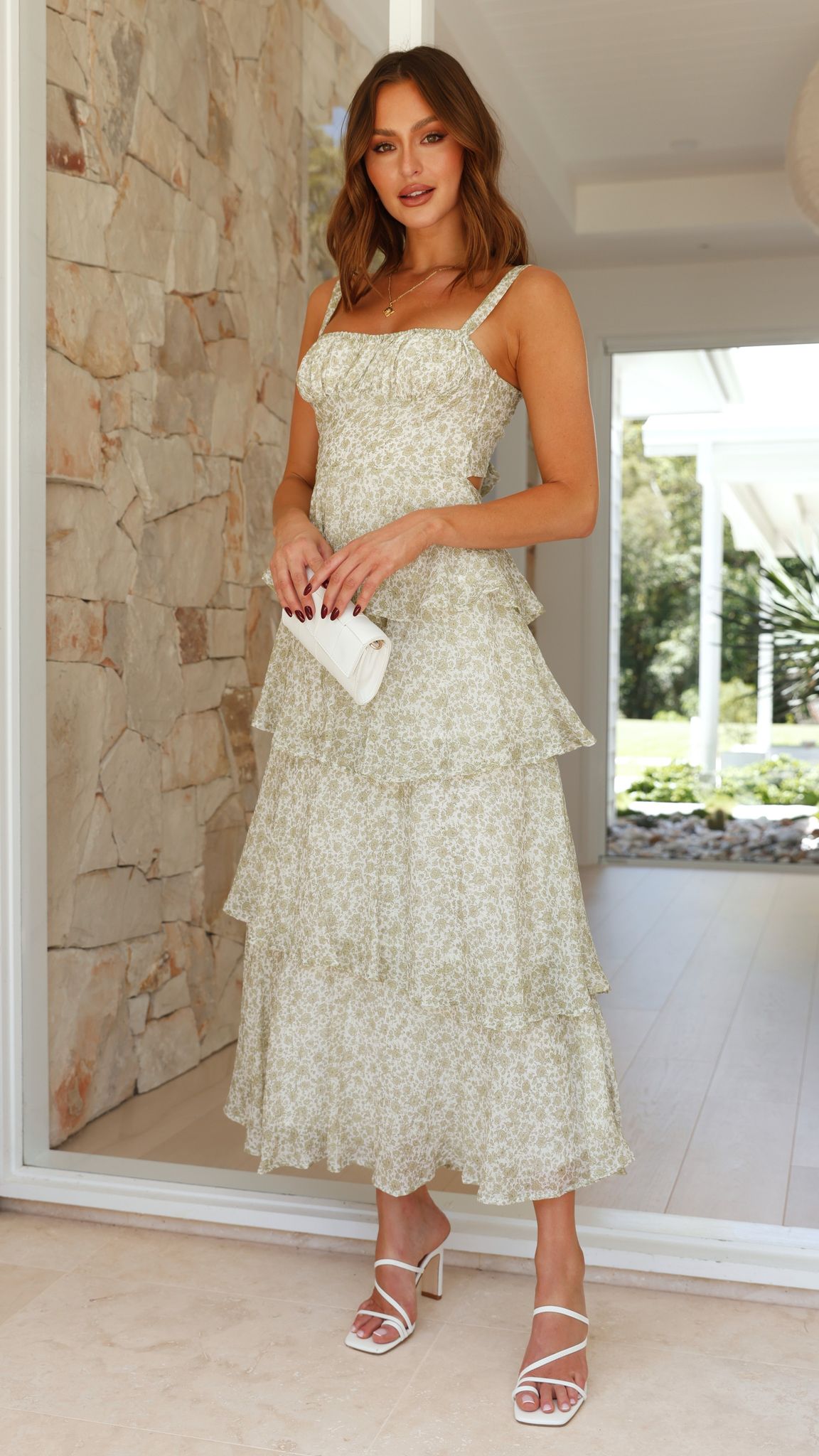 Page Maxi Dress - Green Floral - Billy J