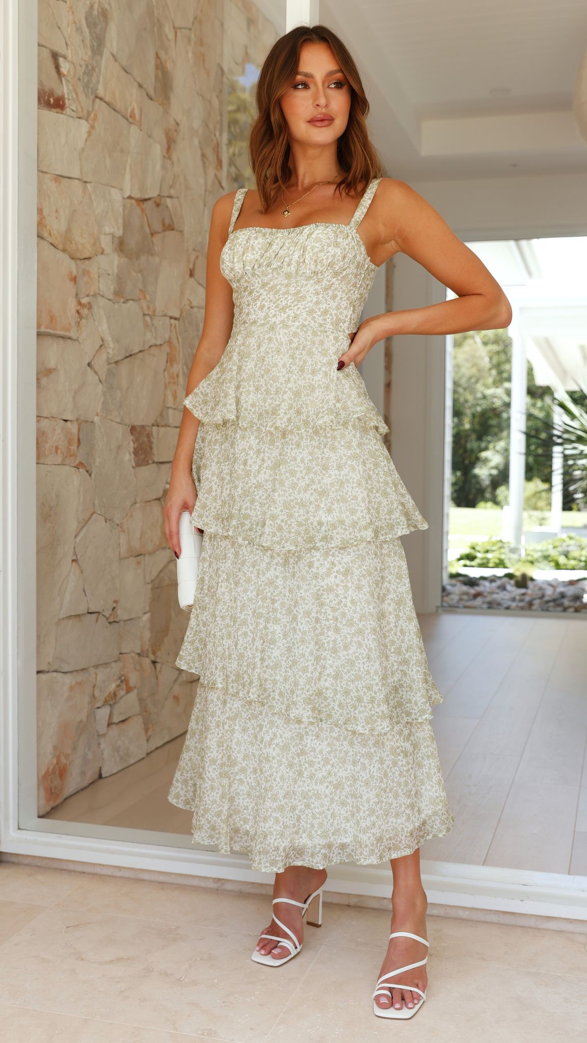 Page Maxi Dress - Green Floral - Billy J
