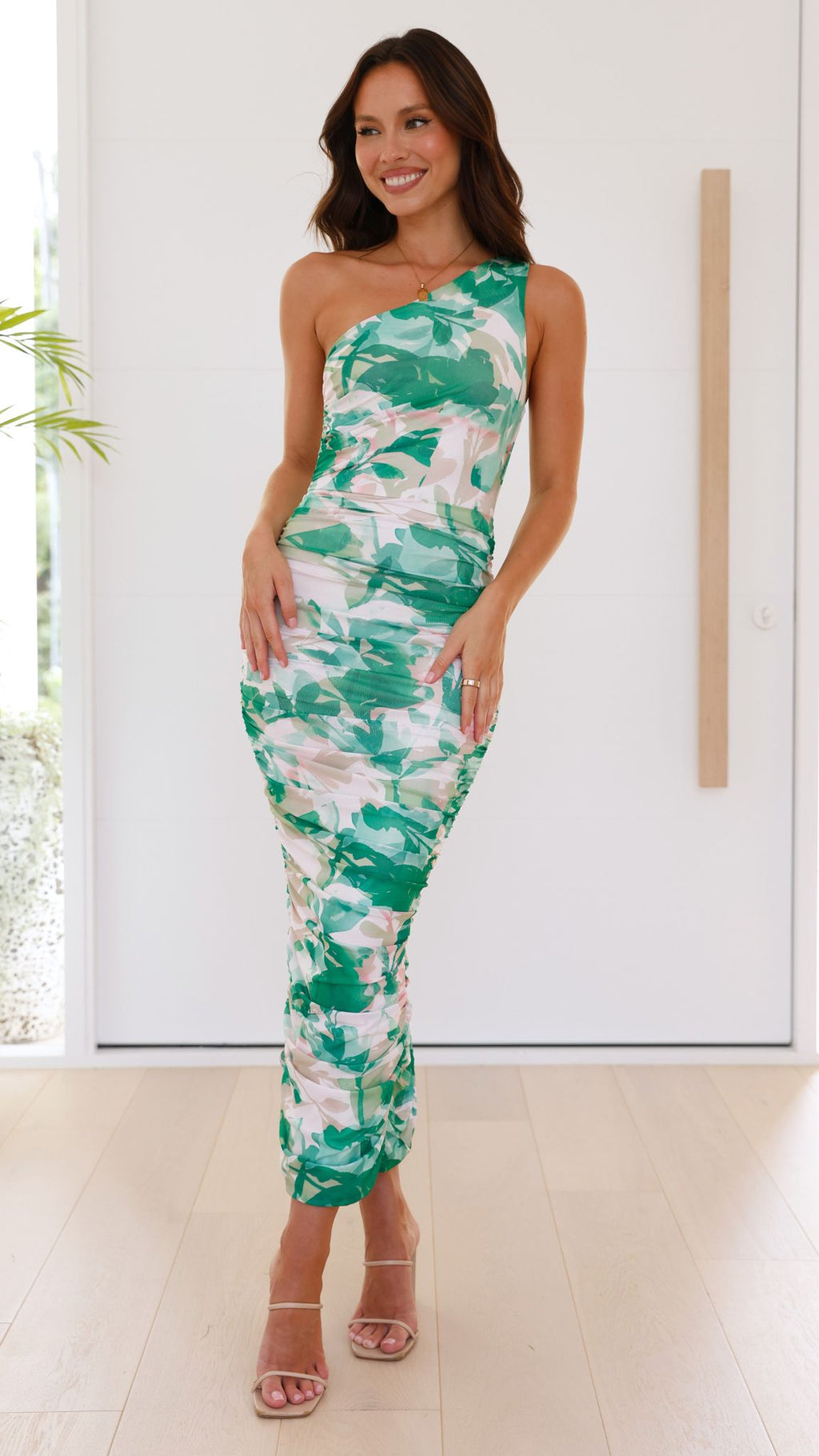 Natalia Midi Dress - Green Print
