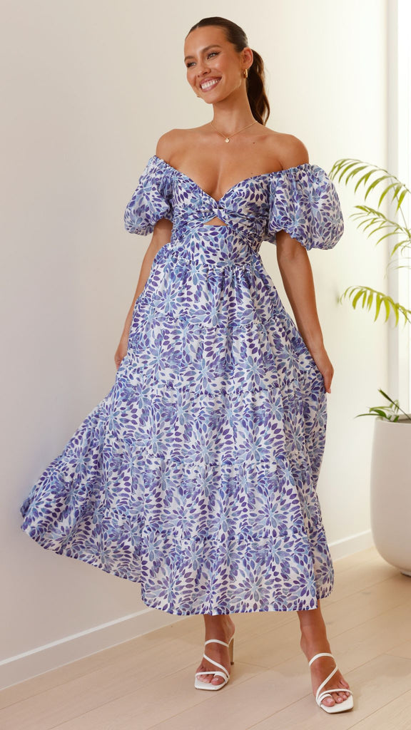 Balthazar Maxi Dress - Blue Floral