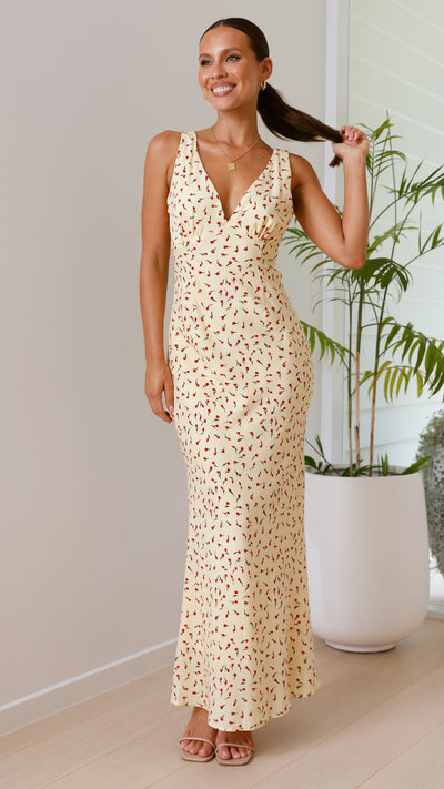 Load image into Gallery viewer, Saniah Maxi Dress - Yellow Rose - Billy J
