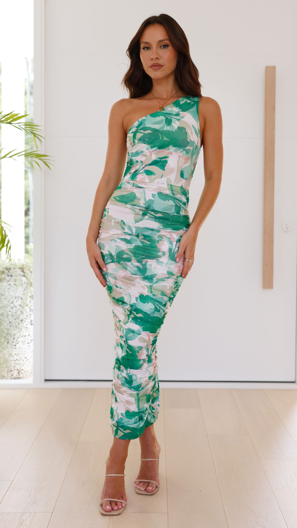 Natalia Midi Dress - Green Print