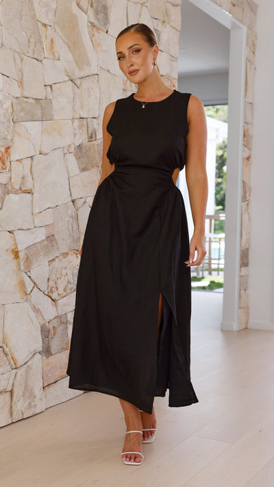 Load image into Gallery viewer, Jamila Midi Dress - Black - Billy J
