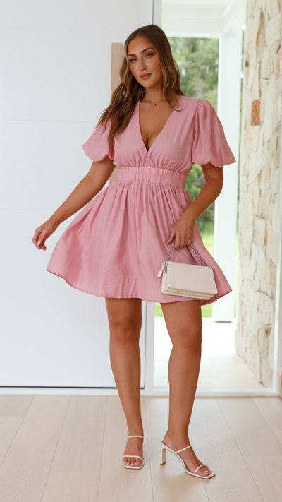 Load image into Gallery viewer, Erin Mini Dress - Soft Pink
