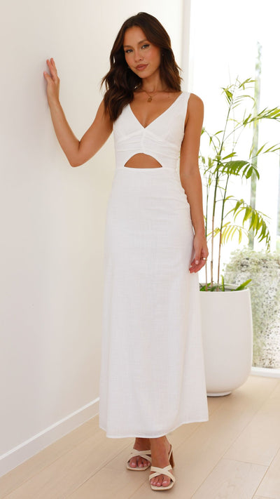 Load image into Gallery viewer, Mahalia Maxi Dress - White
