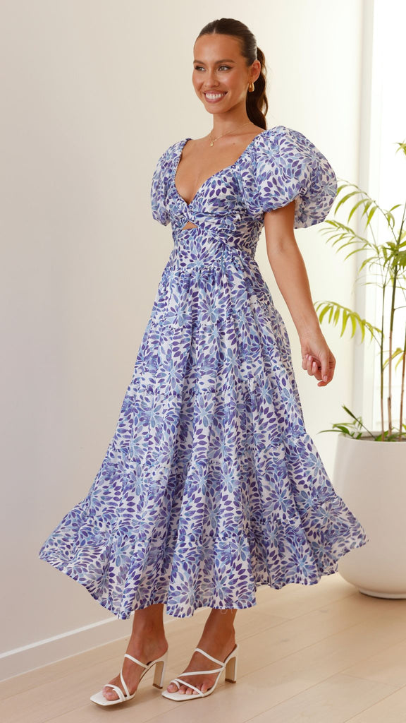 Balthazar Maxi Dress - Blue Floral