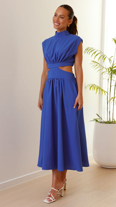 Load image into Gallery viewer, Maddison Midi Dress - Blue
