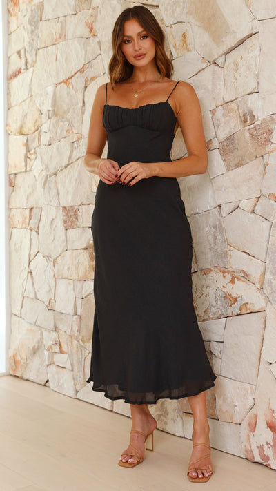 Load image into Gallery viewer, Galina Maxi Dress - Black - Billy J
