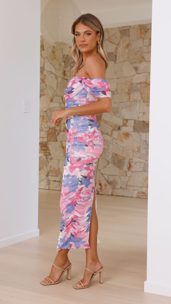 Kylie Maxi Dress - Pink/Blue Floral - Billy J