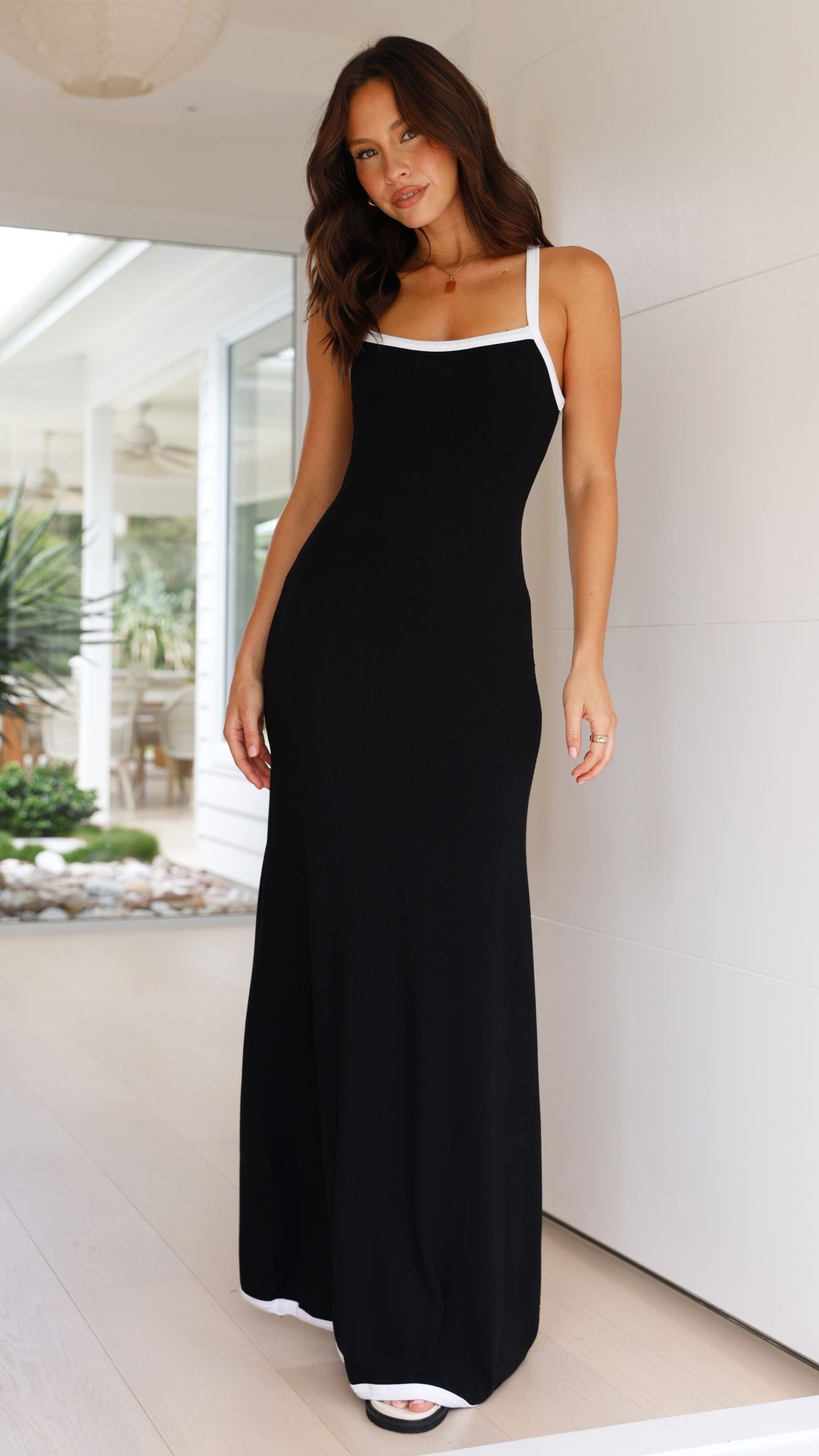 Galinda Maxi Dress - Black / White
