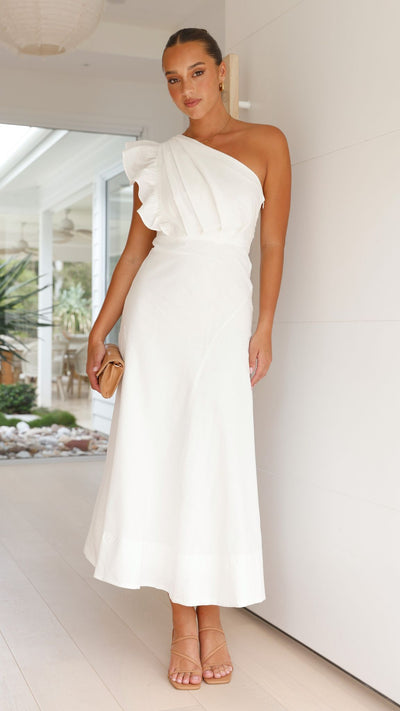 Load image into Gallery viewer, Stassie Midi Dress - White - Billy J
