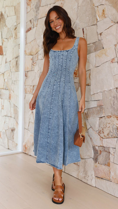Load image into Gallery viewer, Blake Maxi Dress - Blue - Billy J
