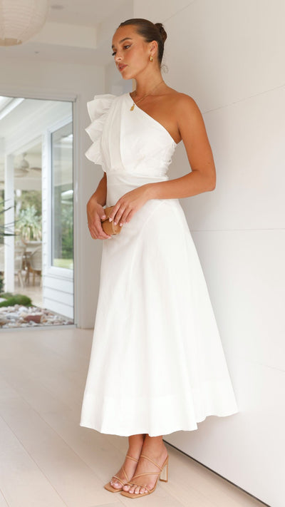 Load image into Gallery viewer, Stassie Midi Dress - White
