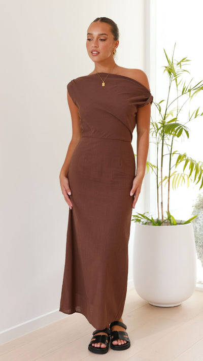 Load image into Gallery viewer, Luci Maxi Dress - Brown - Billy J
