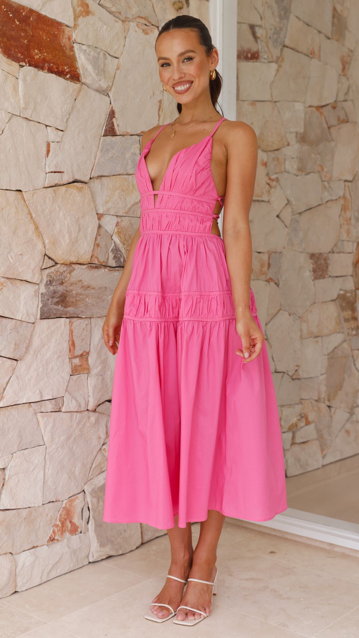 Blake Midi Dress - Pink