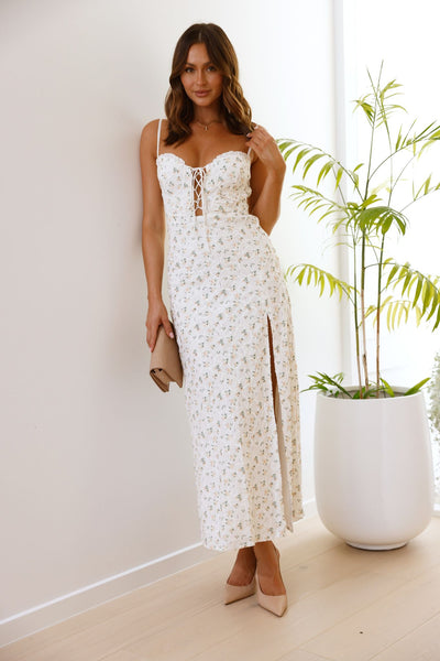 Load image into Gallery viewer, Aretha Maxi Dress - White/Yellow Floral - Billy J
