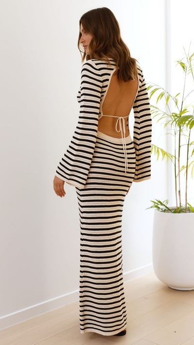 Load image into Gallery viewer, Cherie Knit Maxi Dress - Sand / Black - Billy J
