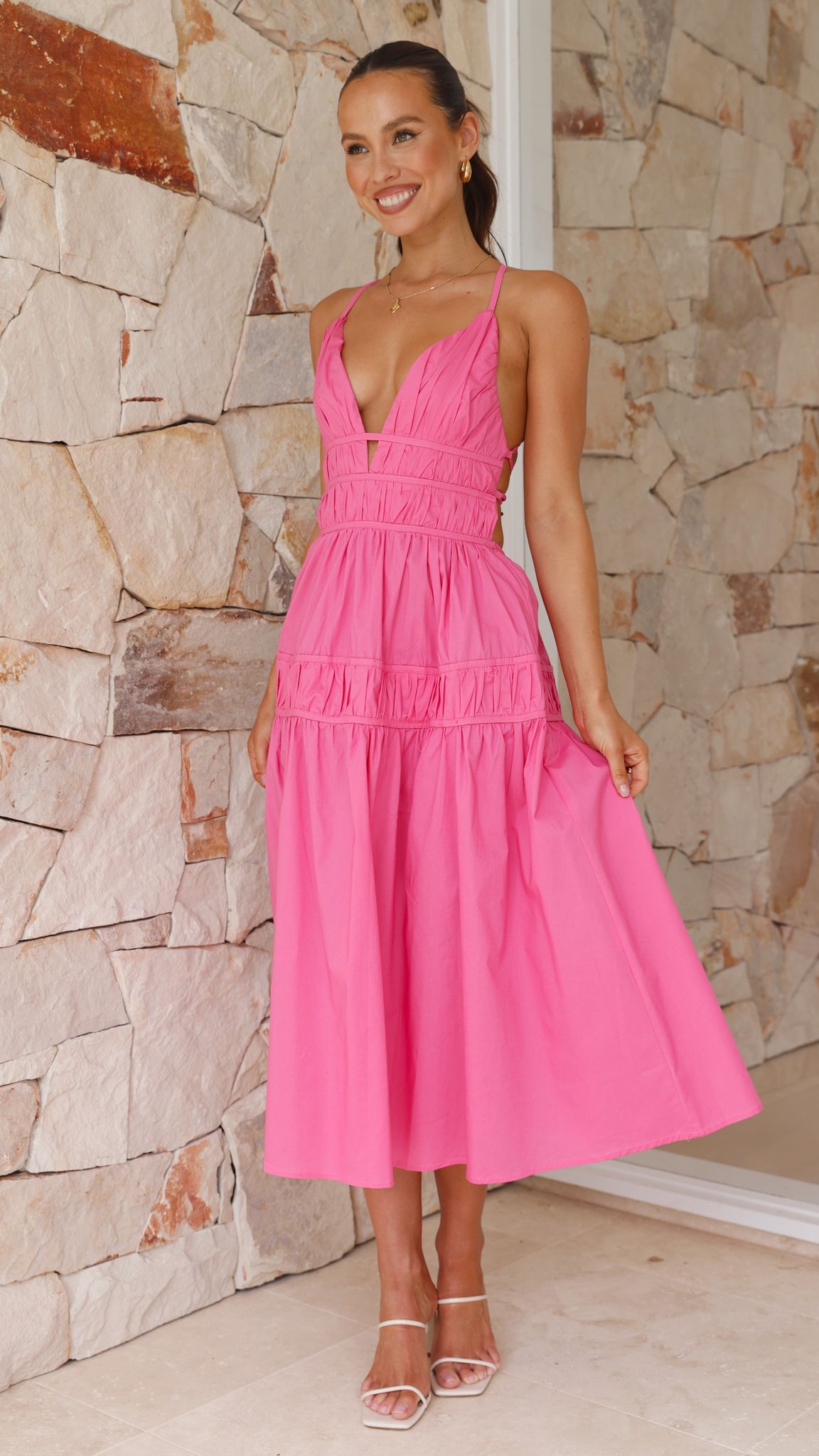 Blake Midi Dress - Pink