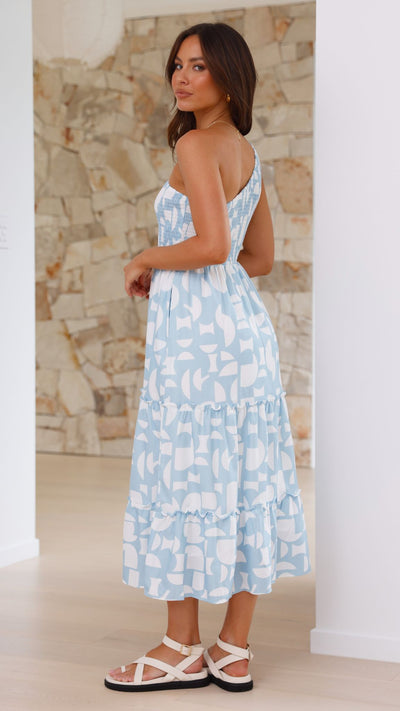 Load image into Gallery viewer, Jolina Midi Dress - Blue Alicante - Billy J
