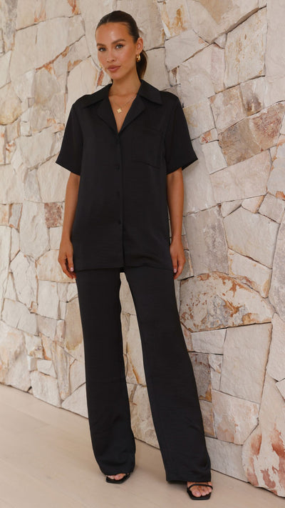 Load image into Gallery viewer, Courtney Button Up Shirt - Black
